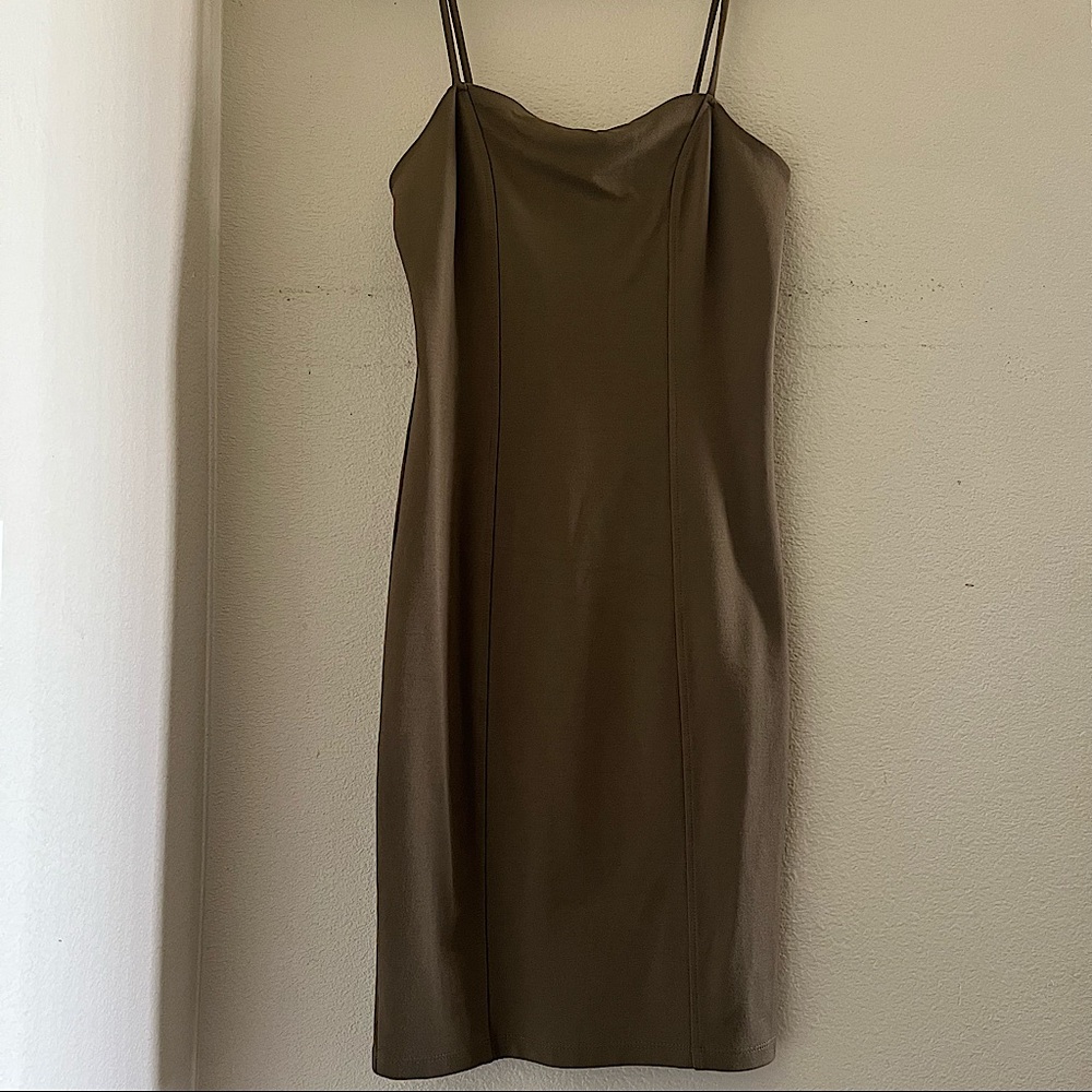 Forever 21 Olive Green Midi Bodycon Dress
